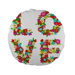 Floral Love Standard 15  Premium Flano Round Cushion 