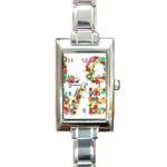 Floral Love Rectangle Italian Charm Watch