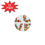 Floral Love 1  Mini Button (10 pack) 