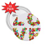 Floral Love 2.25  Button (10 pack)