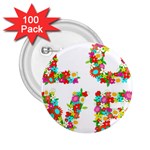 Floral Love 2.25  Button (100 pack)