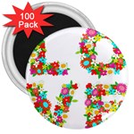 Floral Love 3  Magnet (100 pack)