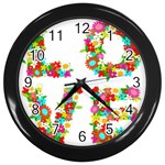 Floral Love Wall Clock (Black)