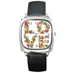 Floral Love Square Metal Watch