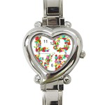 Floral Love Heart Italian Charm Watch