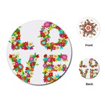 Floral Love Playing Cards (Round)