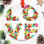 Floral Love Round Ornament (Two Sides)