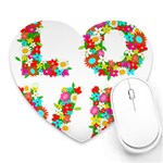 Floral Love Heart Mousepad