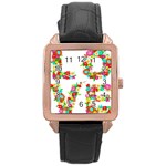 Floral Love Rose Gold Leather Watch 