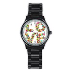 Floral Love Stainless Steel Round Watch