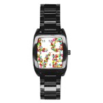 Floral Love Stainless Steel Barrel Watch