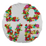 Floral Love Large 18  Premium Flano Round Cushion 