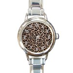 cheetah leopard print Round Italian Charm Watch