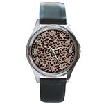 cheetah leopard print Round Metal Watch