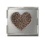 cheetah leopard print Mega Link Heart Italian Charm (18mm)