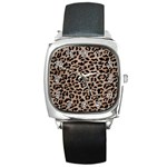 cheetah leopard print Square Metal Watch