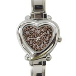 cheetah leopard print Heart Italian Charm Watch