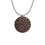 cheetah leopard print 1  Button Necklace