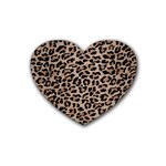 cheetah leopard print Rubber Coaster (Heart)