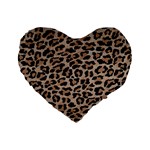 cheetah leopard print Standard 16  Premium Flano Heart Shape Cushion 