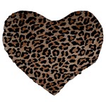 cheetah leopard print Large 19  Premium Flano Heart Shape Cushion