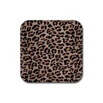 cheetah leopard print Rubber Coaster (Square)