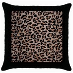 cheetah leopard print Throw Pillow Case (Black)