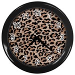 cheetah leopard print Wall Clock (Black)