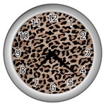 cheetah leopard print Wall Clock (Silver)