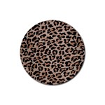 cheetah leopard print Rubber Coaster (Round)