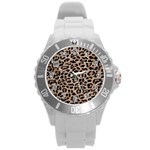 cheetah leopard print Round Plastic Sport Watch (L)