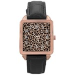 cheetah leopard print Rose Gold Leather Watch 