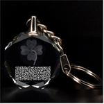 cheetah leopard print Clover 3D Engraving Circle Key Chain