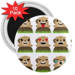 Groundhog Emojis 3  Magnet (10 pack)