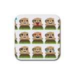 Groundhog Emojis Rubber Coaster (Square)