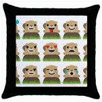 Groundhog Emojis Throw Pillow Case (Black)