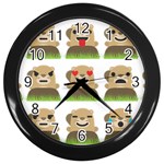 Groundhog Emojis Wall Clock (Black)