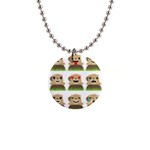 Groundhog Emojis 1  Button Necklace