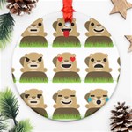 Groundhog Emojis Round Ornament (Two Sides)