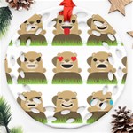 Groundhog Emojis Ornament (Round Filigree)