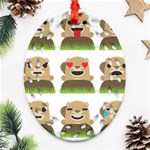 Groundhog Emojis Ornament (Oval Filigree)