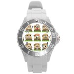 Groundhog Emojis Round Plastic Sport Watch (L)