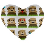 Groundhog Emojis Large 19  Premium Heart Shape Cushion