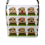 Groundhog Emojis Flap Closure Messenger Bag (L)