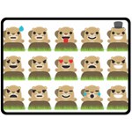 Groundhog Emojis Double Sided Fleece Blanket (Large)