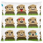 Groundhog Emojis Large Flano Cushion Case (Two Sides)