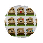 Groundhog Emojis Standard 15  Premium Flano Round Cushion 