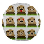 Groundhog Emojis Large 18  Premium Flano Round Cushion 