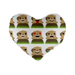 Groundhog Emojis Standard 16  Premium Flano Heart Shape Cushion 