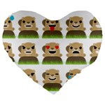 Groundhog Emojis Large 19  Premium Flano Heart Shape Cushion